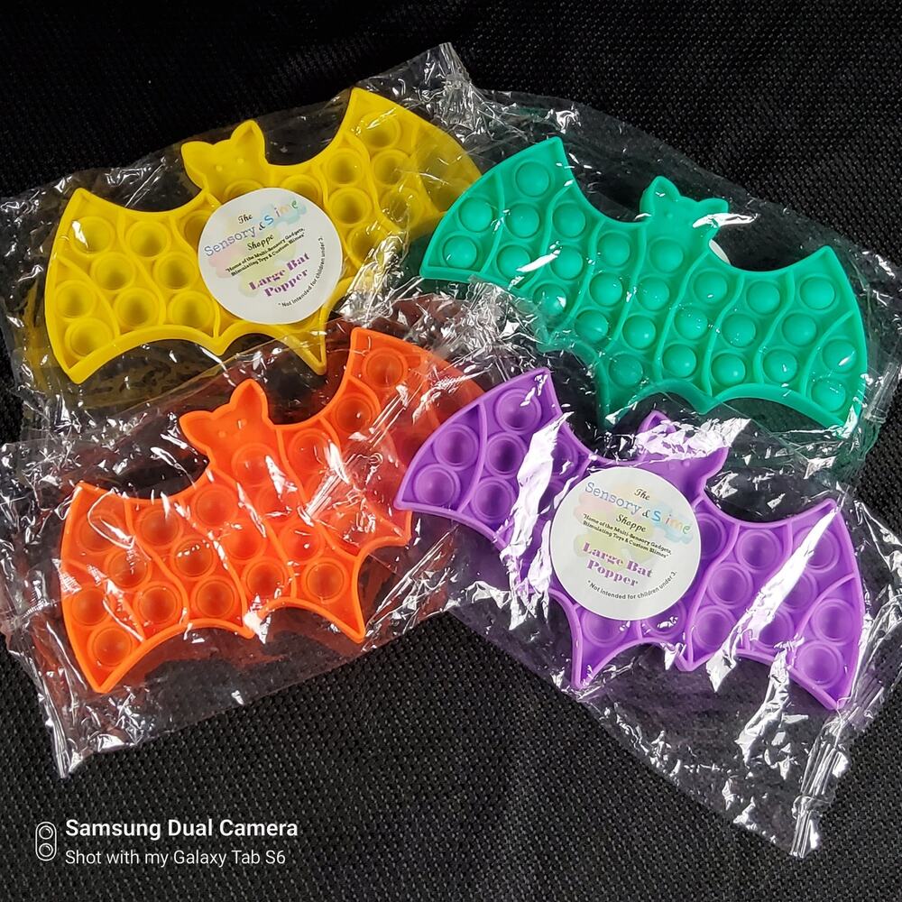 Medium Bat‑Shaped Sensory Popper – New – Choose Color